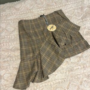 Hayden Plaid Mini Skirt - Brown